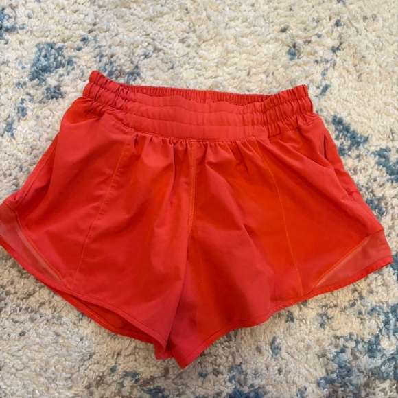 Lululemon Women's Red and Orange Shorts - Picture 1 of 3